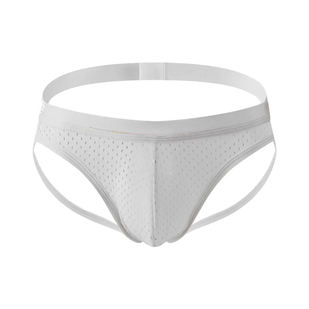 Men's Thong Hollow Out Pouch Underwear Jockstrap Elastic Belt Panties Backless Patchwork Thin Belt Thong Briefs T-back
