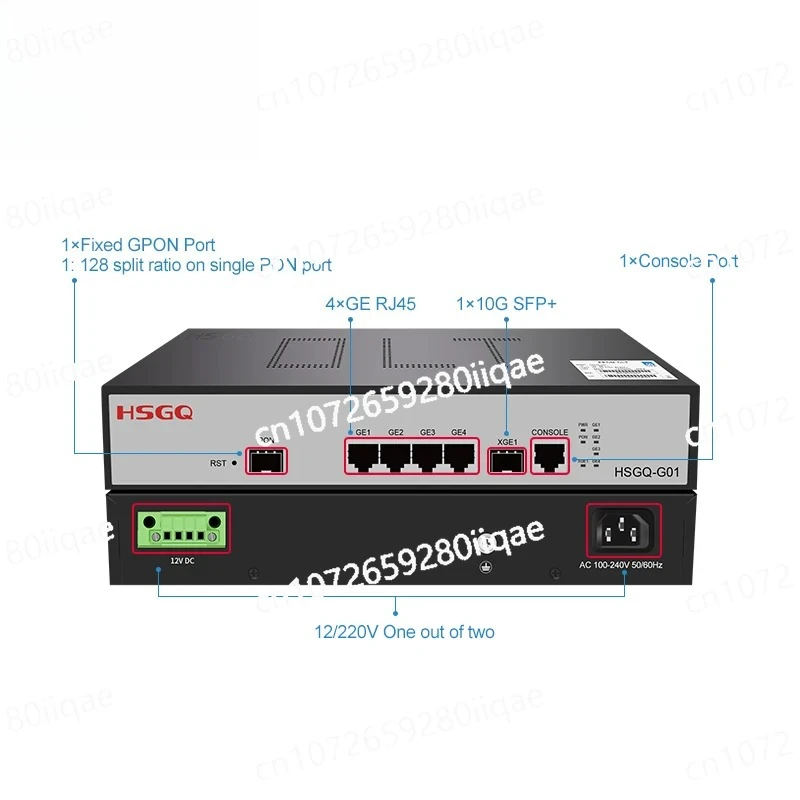 4 RJ45 Port Gepon OLT HSGQ-G01 Hot Sale Brand C320 10g Gpon Olt Control *uplink FTTH GPON OLT 1Ports Access Equipment