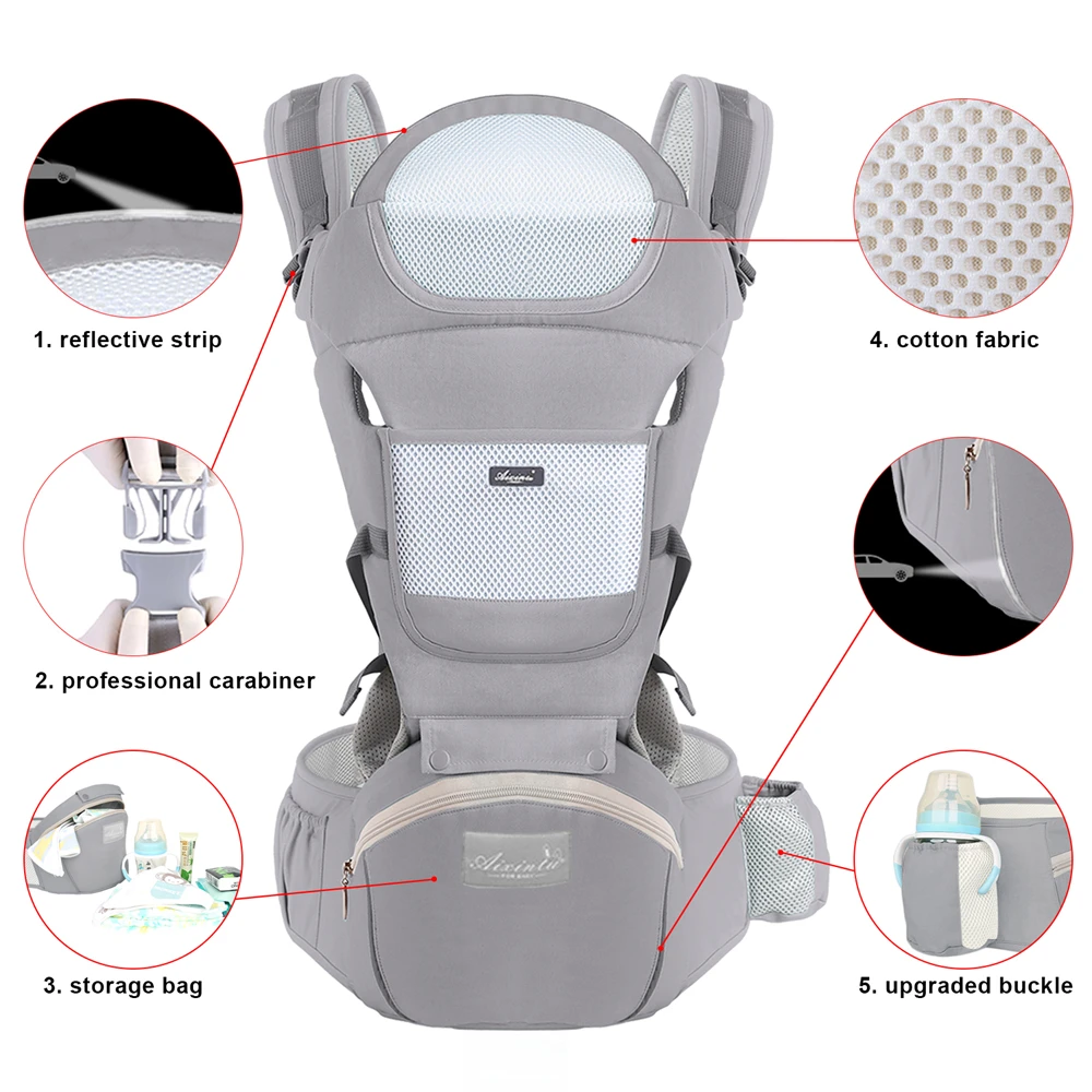 Ergonomic Newborn Baby Carrier Wrap Backpack With Storage Bag 0-3 Years Infant Swaddle Waist Stool Carrier Baby Hipseat Kangaroo