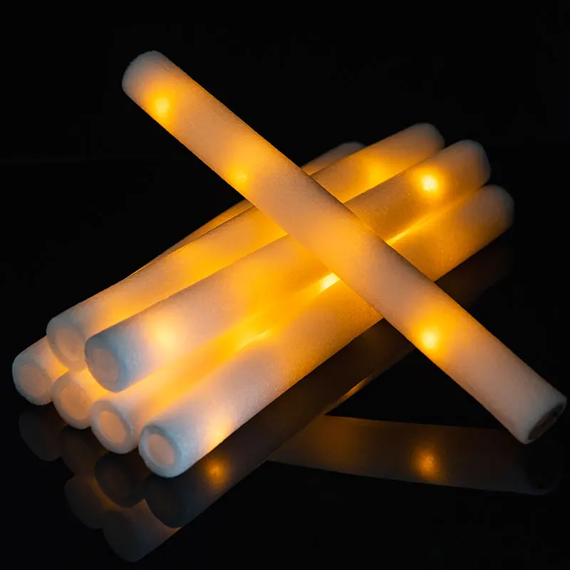 Glow Sticks Bulk 24/50/60Pcs LED Foam Sticks Glow Batons Cheer Wands Flashing Effect Glow in the Dark Wedding Party Supplies