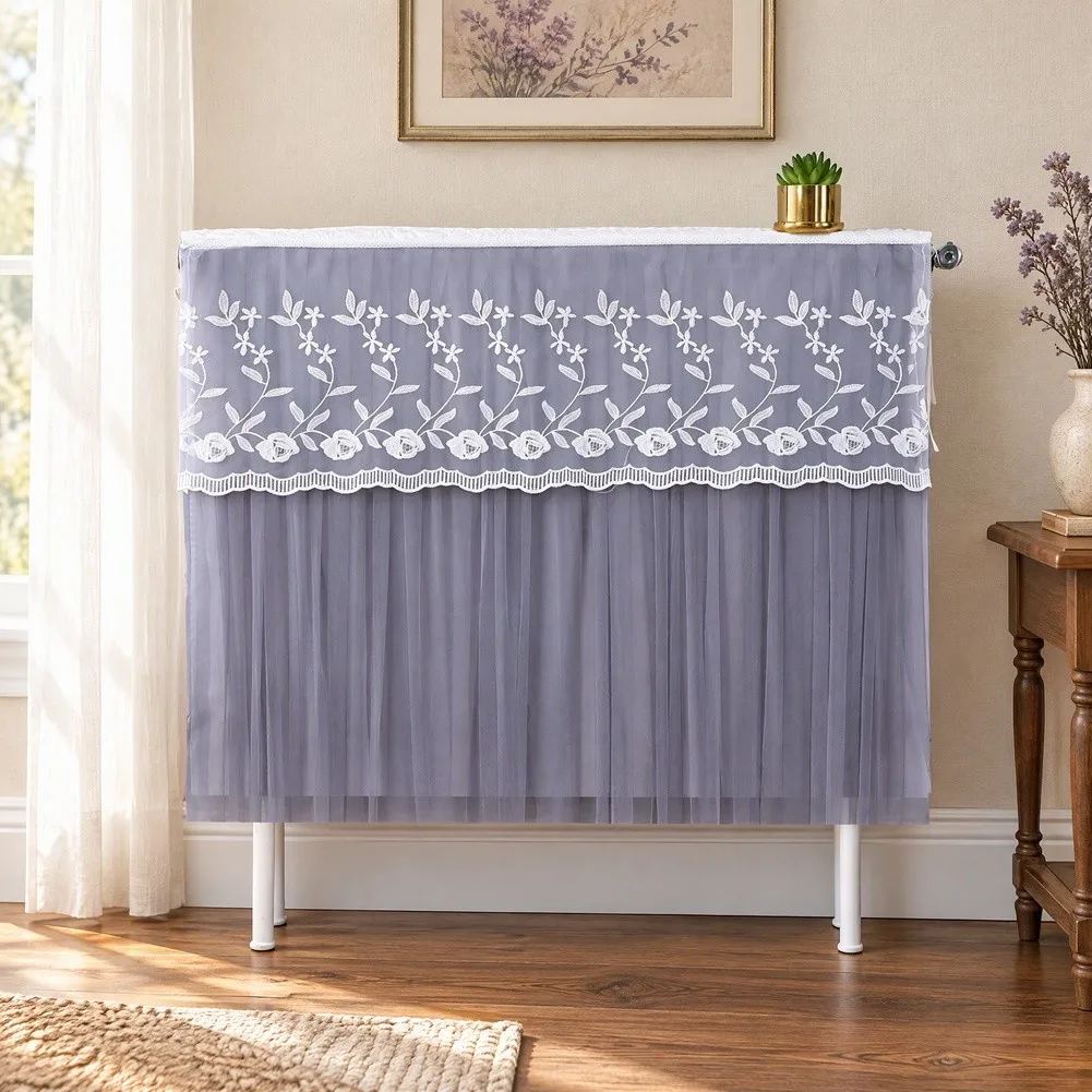 Lace Radiator Dust Cover 140x70cm Anti-Smoke Protection-Cloth For Wall Mounted Heater Home Decor Indoor Air Quality Accessory