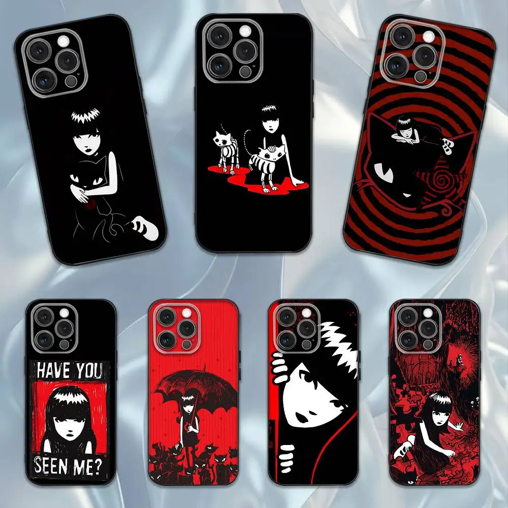 

E-Emily The Stranges Phone Case For iPhone 16e,16,15,14,13,12,11,Pro,X,XS,Max,XR,Plus,Mini Soft Black Cover