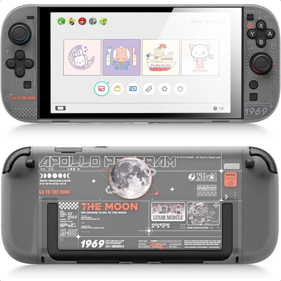 

Жесткий чехол для Switch 2 2025, док-станция, защита от царапин, луны, съемный Joy Con