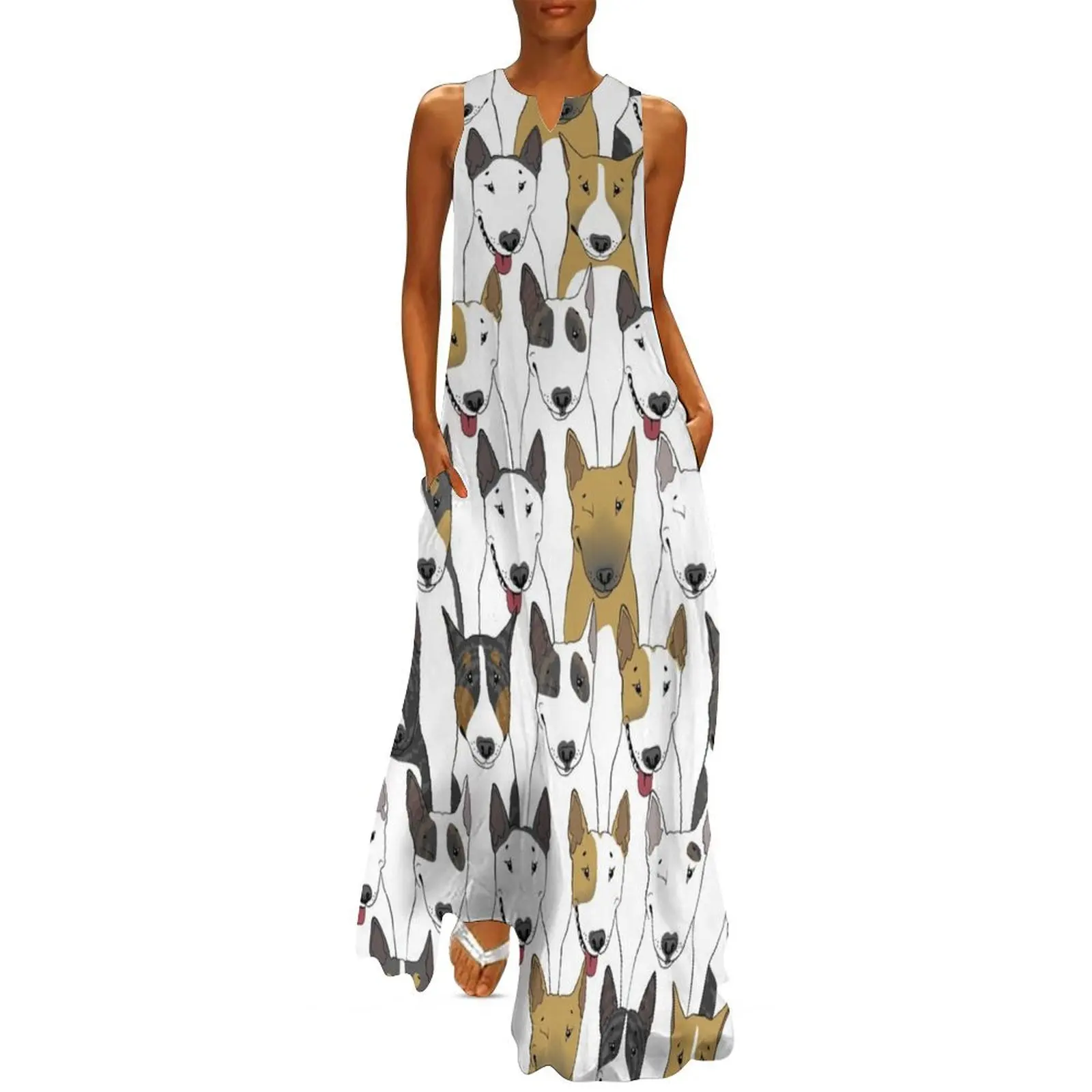 

Funny bull terriers pattern Long Dress Long veiled dresses summer outfits for women 2025 party dresses women Dress