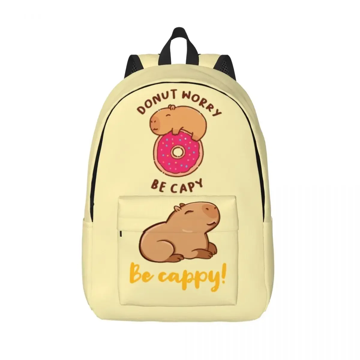 Cute Capybara Backpack Be Cappy Animal Men Polyester Daily Backpacks Soft Cute School Bags Sports Rucksack for Outdoor Hiking