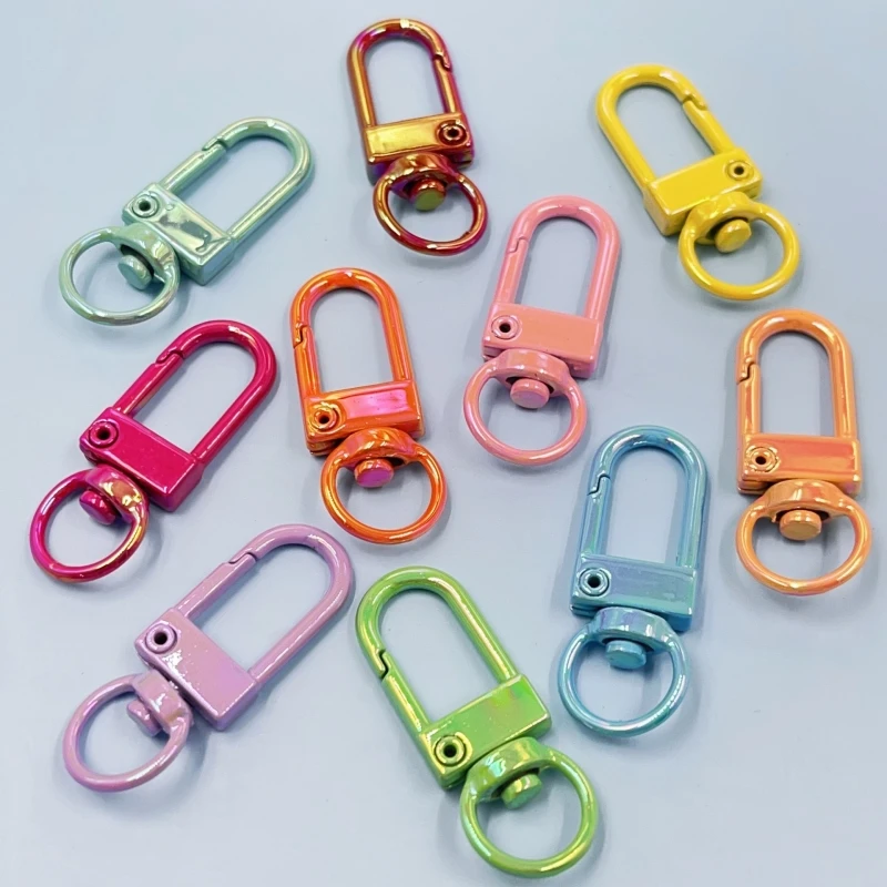 10pcs Colorful Metal Lobster Clasps Plated Keyring Buckle For DIY Jewelry Making Dog Hooks Keychain Bracelet Accessories