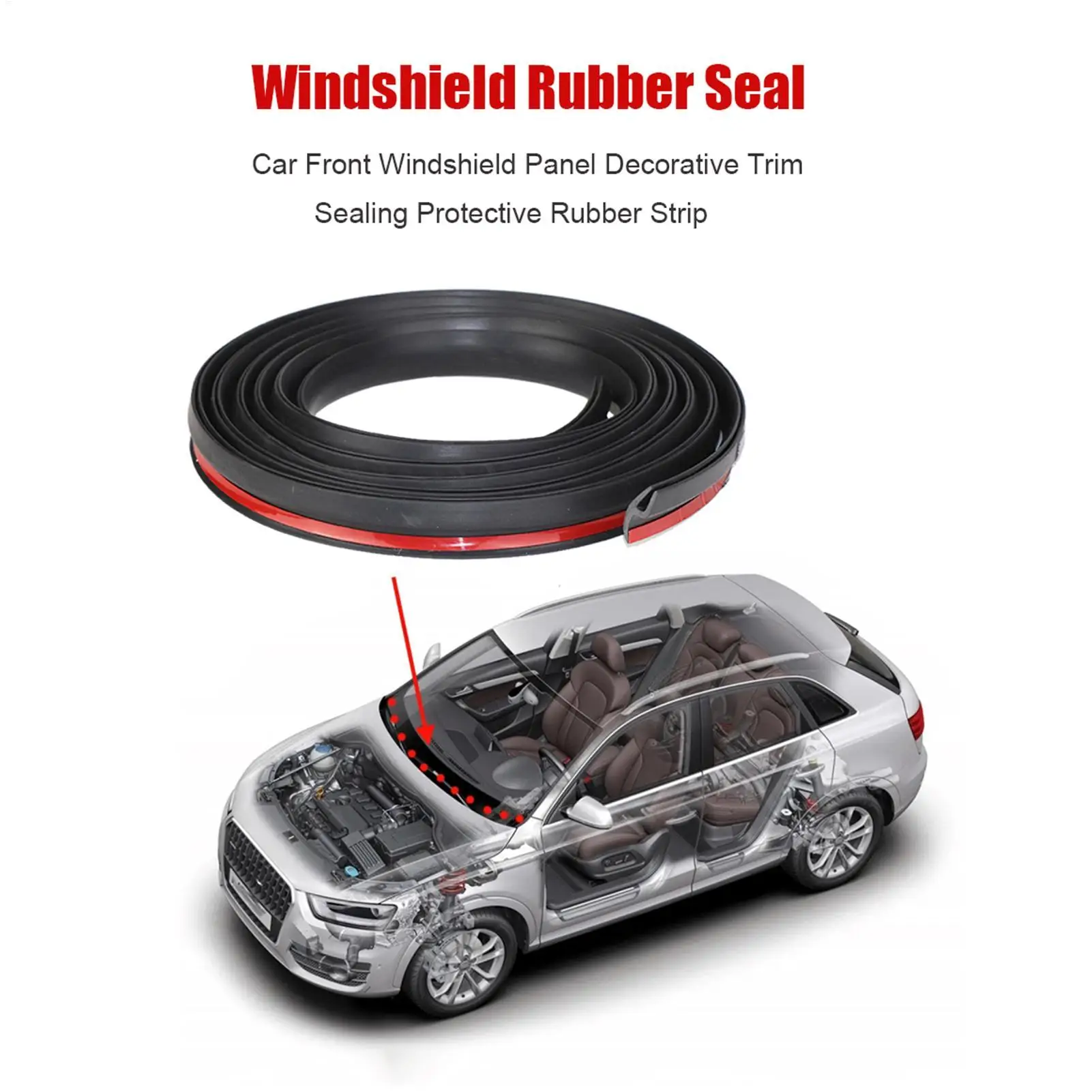Car Rubber Seal Strips Seal Protector Sticker Window Edge Windshield Roof Rubber Sealing Strip Noise Insulation Accessories view 3