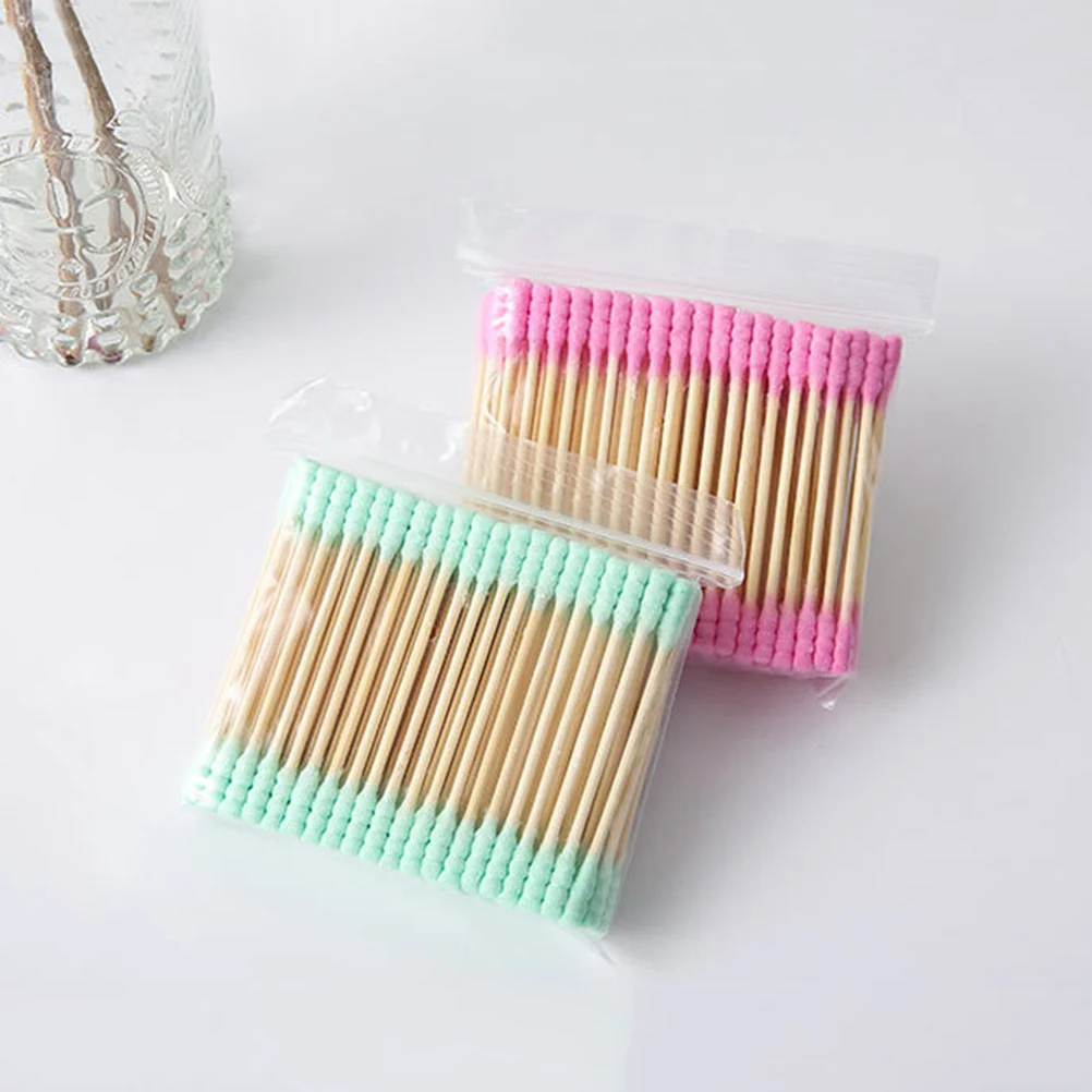 

1000pcs Disposable Cotton Swabs Cleaning Sticks Double Head Spiral Design Ear Buds Bamboo Wood Makeup Tools Lightweight