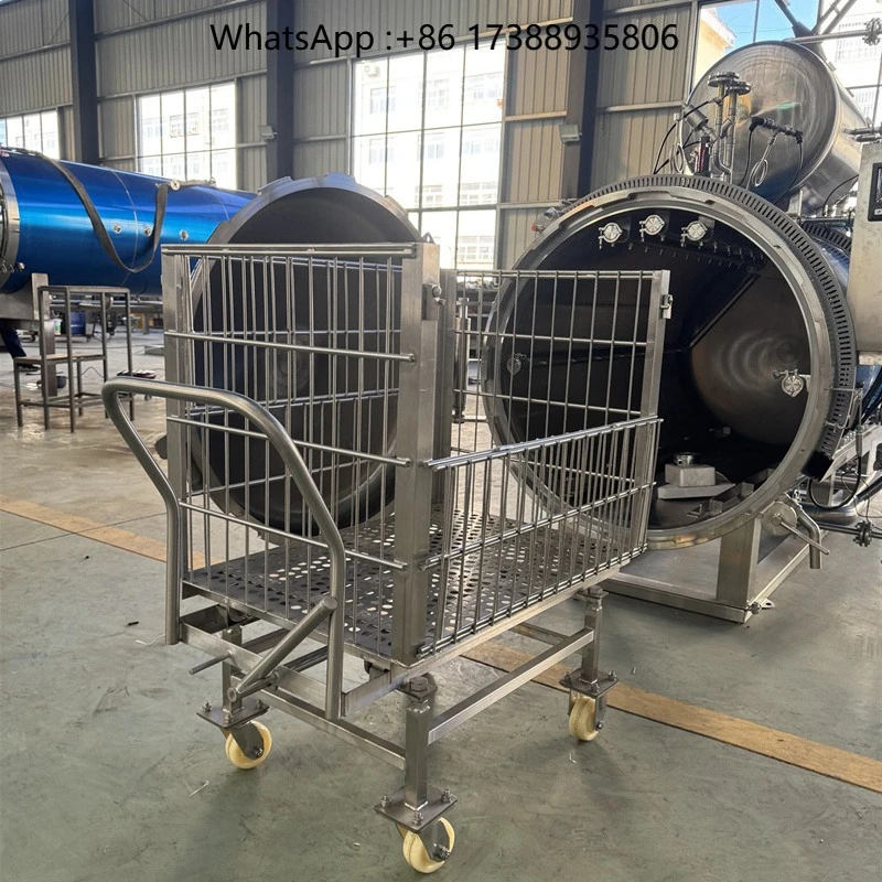 Full Automatic Steam Cooker for Precooking Tuna Sardine Fish Retort Autoclave Machine for Canned Pouched Tuna Sterilization