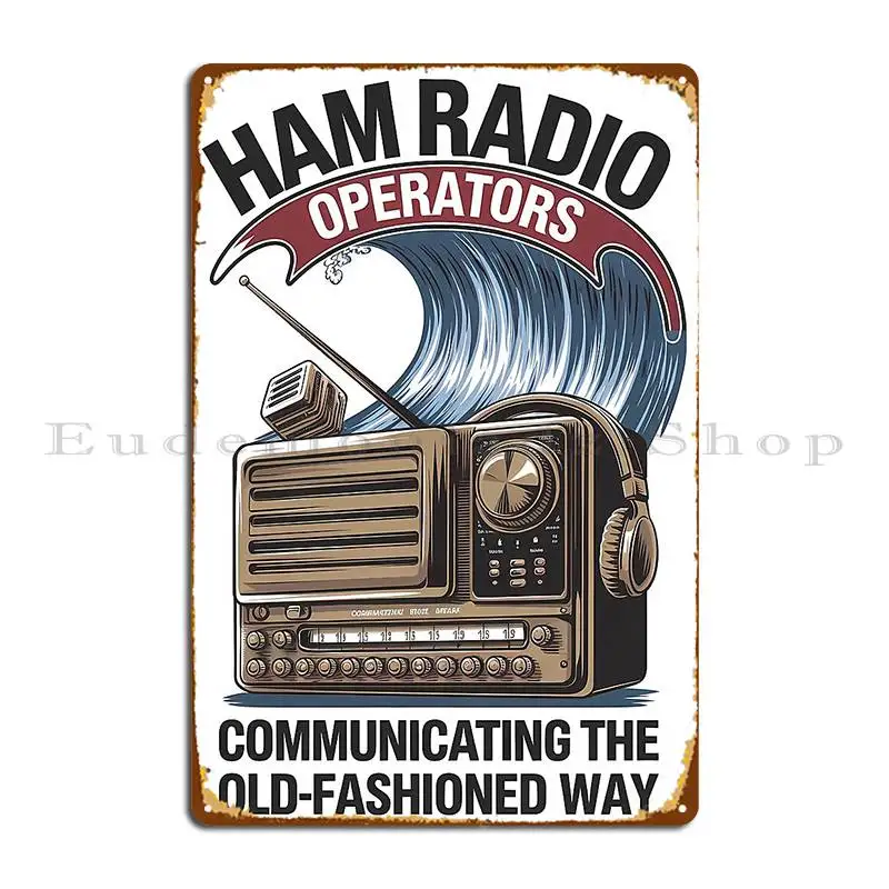 Radio Operator Frequency Ham Morse Antenna Metal Plaque Poster Garage Club Create Cinema Printed Wall Mural Tin Sign Poster