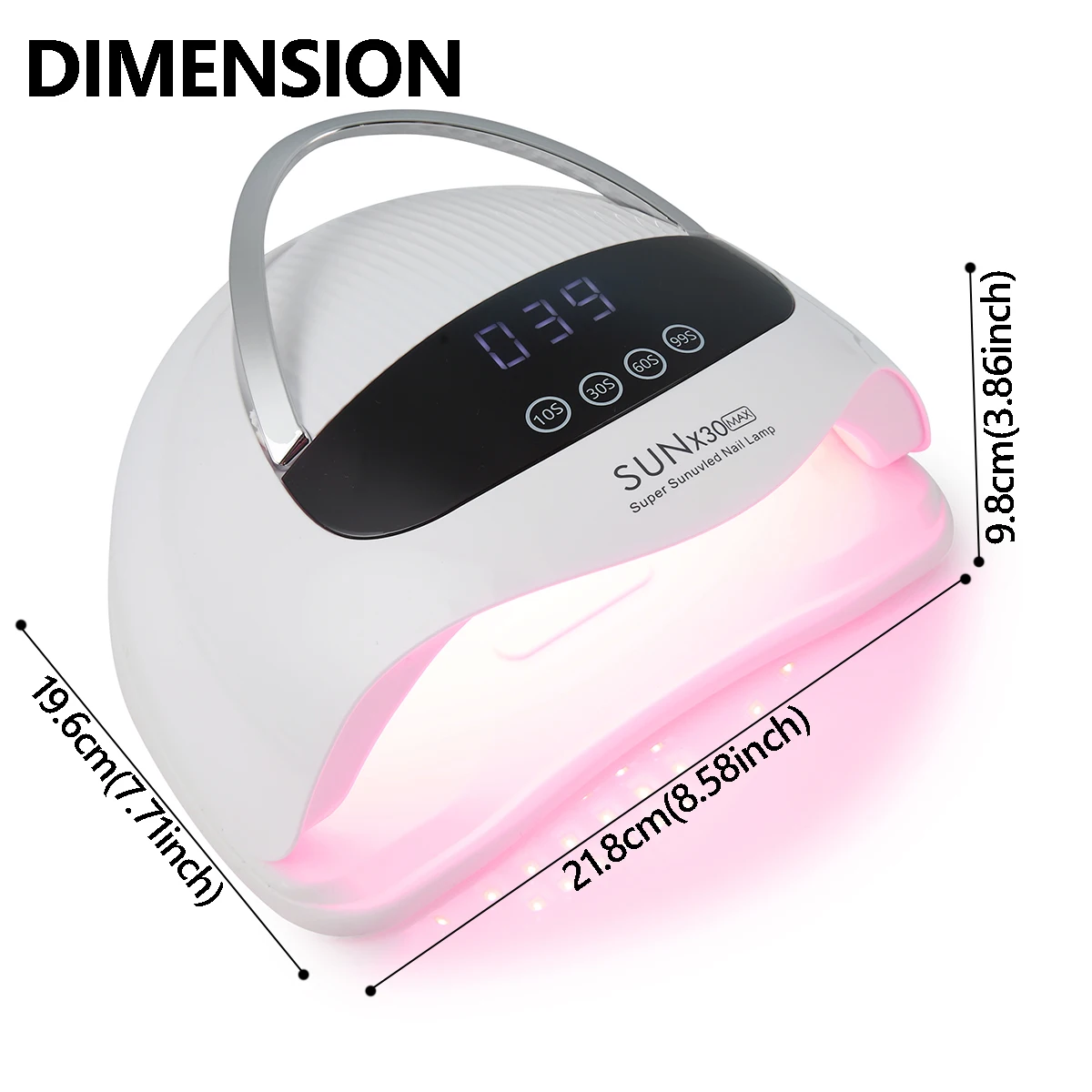 جديد المهنية 90 حبيبات مصباح مستديرة متفاوتة الأحجام الأشعة فوق البنفسجية/LED مجفف الأظافر مع شاشة عرض ، 4 أنواع من الوقت أدوات علاج جل سريع للأظافر
