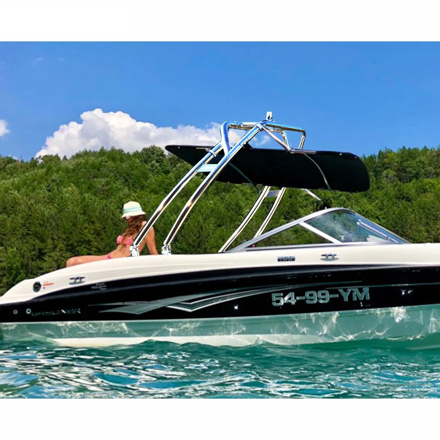 Reborn Launch Forward Facing Wakeboard Tower Fast Install and Fold Down Boat Wake Board Towers