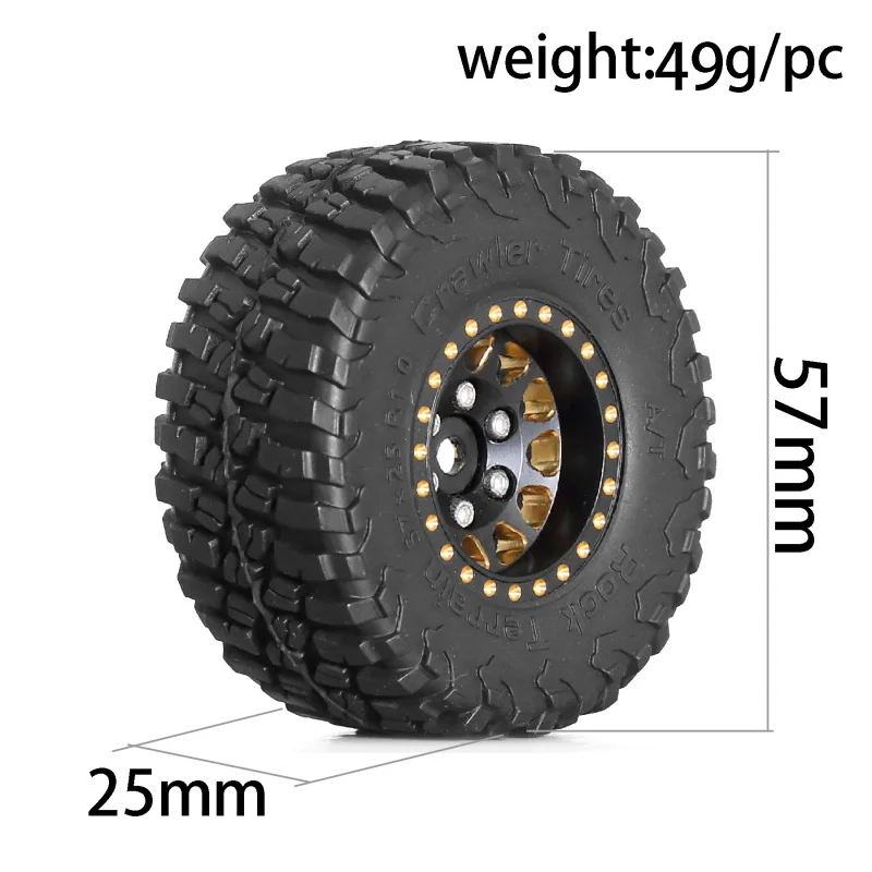 Cerchioni e ruote RC Full Brass 1.0 Beadlock per 1/18 1/24 Trx4m SCX24 FCX24 RC Crawler Car, 4 pezzi