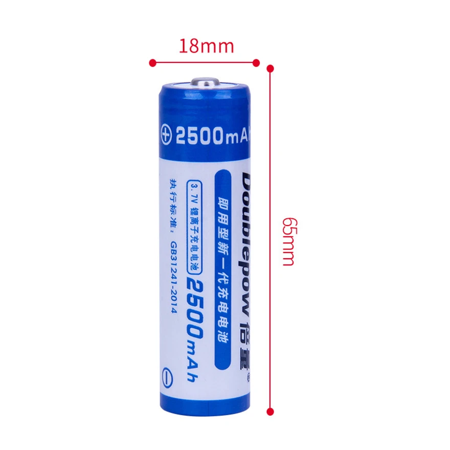2pcs/lot 100% original 18650 lithium rechargeable battery 3.7V 2500mAh 18650 multi-function charger