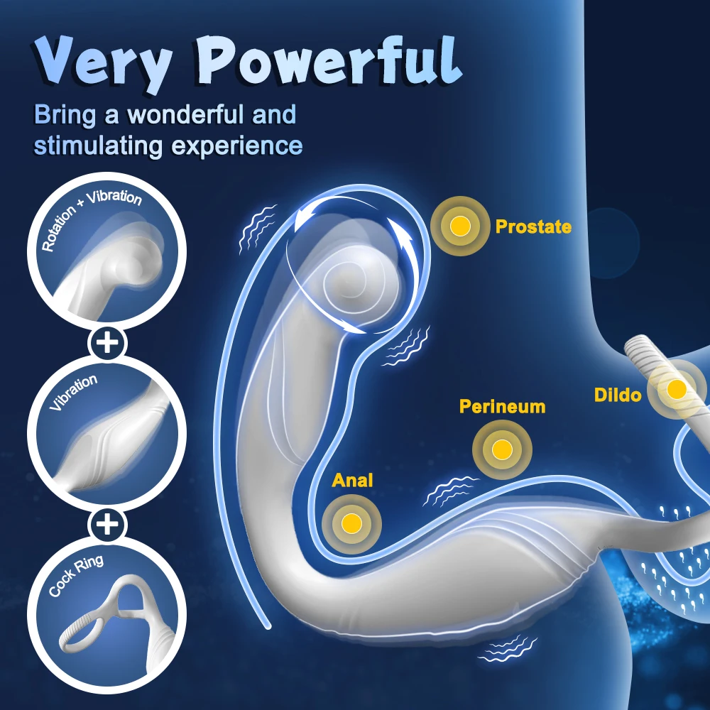 App Control Vibrator for Men Prostate Massager Dual Penis Ring Cock Rings Anal Vibrating Butt Plug  Anal Sex Toy for Men