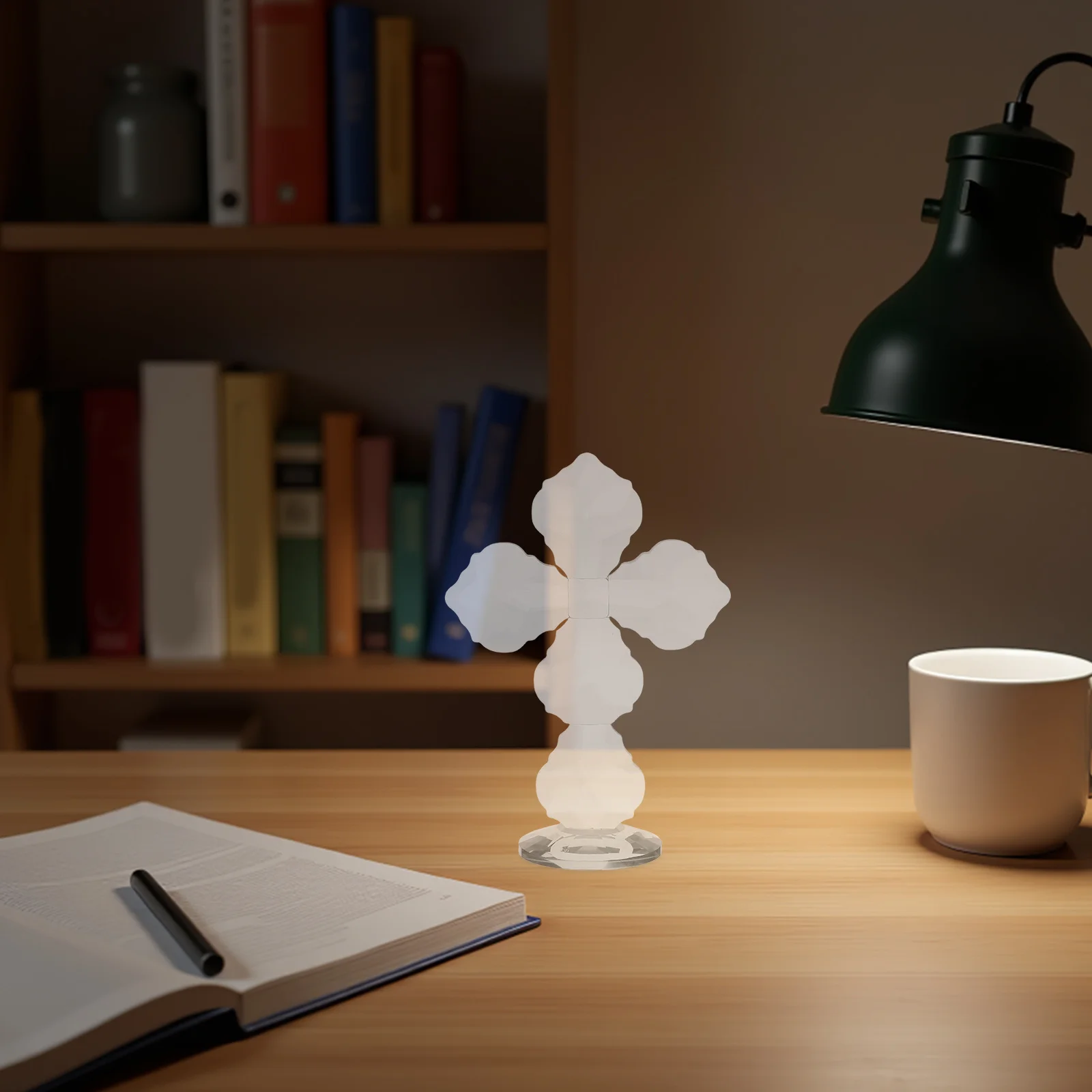 

Crystal Cross Masterpiece: Sophisticated Standing Religious Decoration for Office Living Room - Handcrafted Spiritual