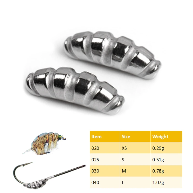 

10PCS XS S M L Tungsten Shrimp Body Jig Scud Back Shell Shrimp Body Nymph Accessrories Fly Tying Material Good Fishing Partner
