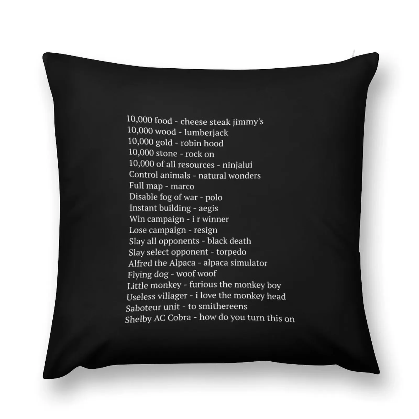 Age of Empires 2 cheat codes Throw Pillow Bed pillowcases Sofa Cushions Covers luxury home accessories pillow