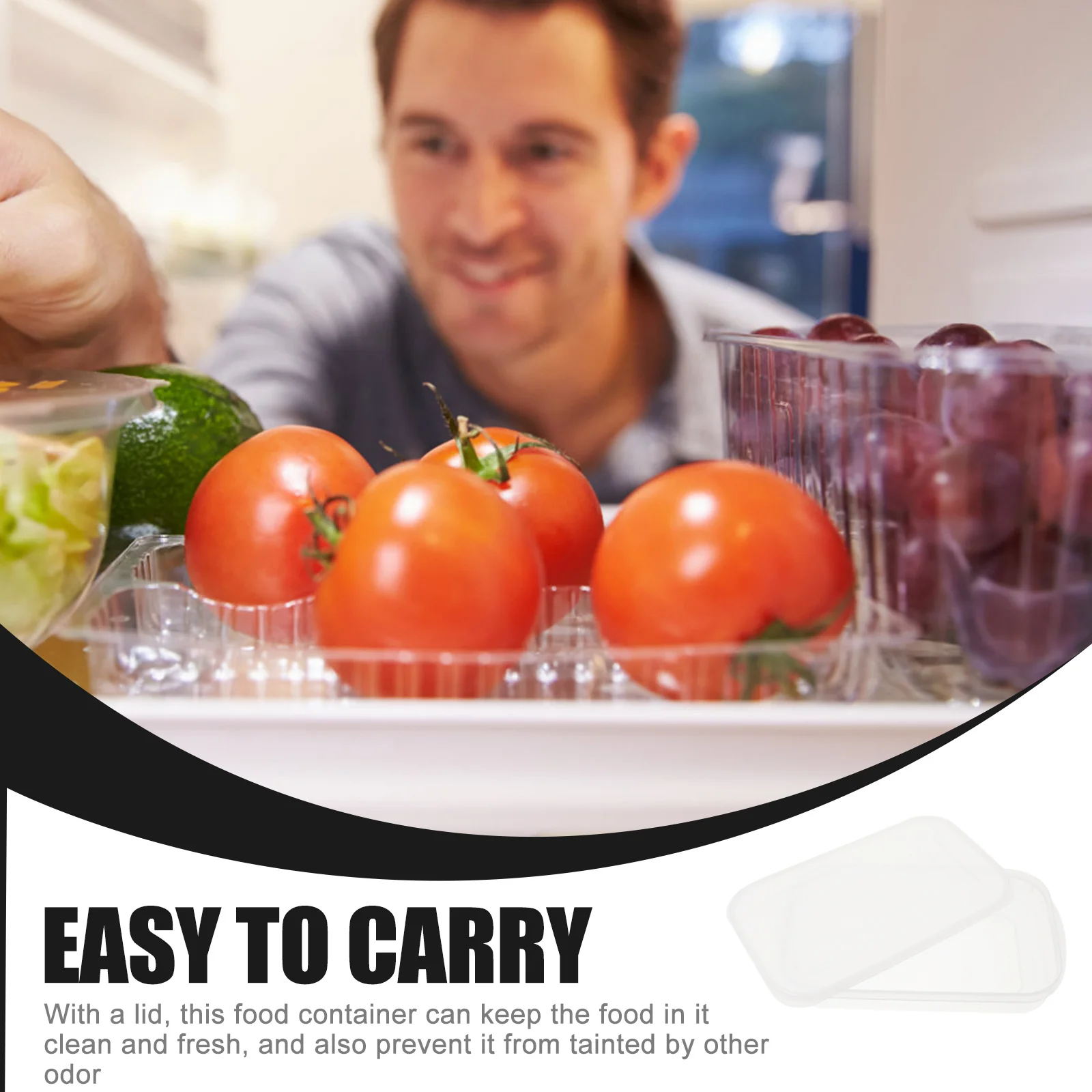 

3Pcs Refrigerator Organizer Bins Multi-Function Food Container with Lid for Kitchen Fridge Freezer Storage Food Fresh Containers