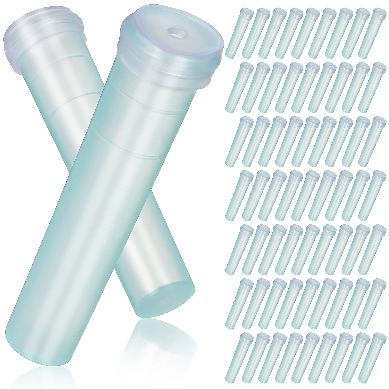 

100 Pcs 7CM Blue Flower Water Tubes Storage Pipes Plastic Floral Test Tubes Reusable Cap ForFlowers Arrangement Decor