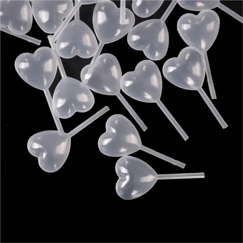 50pcs New Heart Shaped Squeeze 4ml Transfer Oils Liquid Pipettes Eye Dropper 4ML