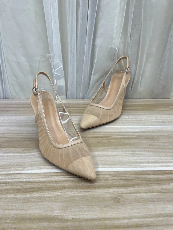 

Удобные дышащие сандалии с заостренным носком, обновленная версия, модные туфли на тонком каблуке без застежек для женщин