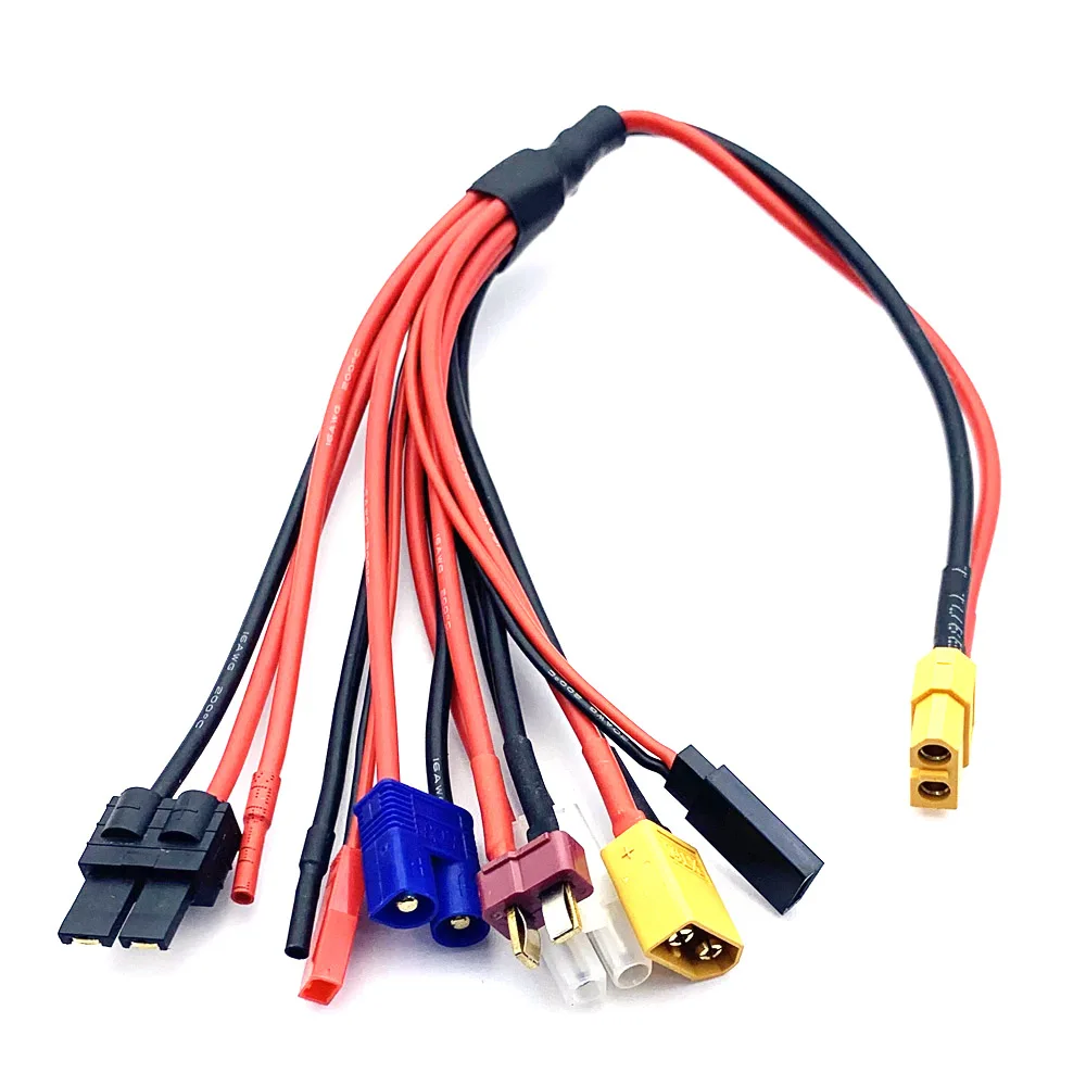 XT60Female To XT/TRX/EC5/JST/JR/L6.2 8 in1 Trailer Combination Charging Silicone wireB6 Wiring charge connector Conversion cable