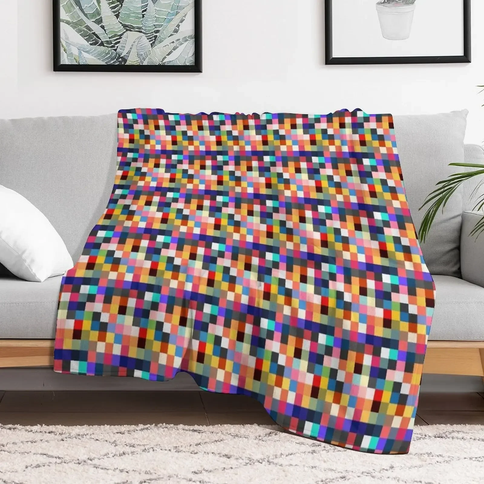 Pixel TV pattern, pixle art Throw Blanket Personalized Gift Luxury Blankets