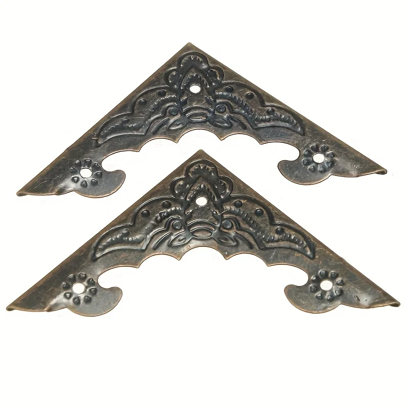 12PCS Iron Corner Brackets DIY Wooden Box Decoration Bat Corners Triangle Packing