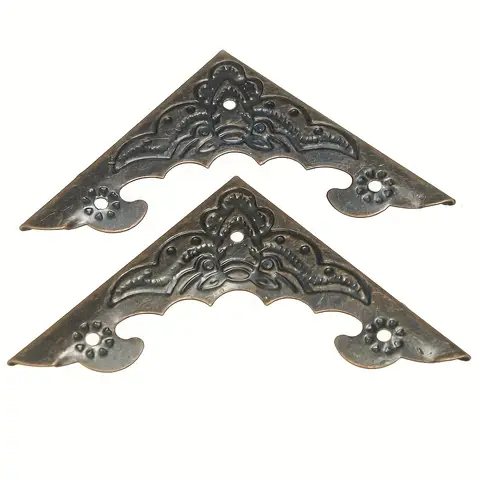 12PCS Iron Corner Brackets DIY Wooden Box Decoration Bat Corners Triangle Packing
