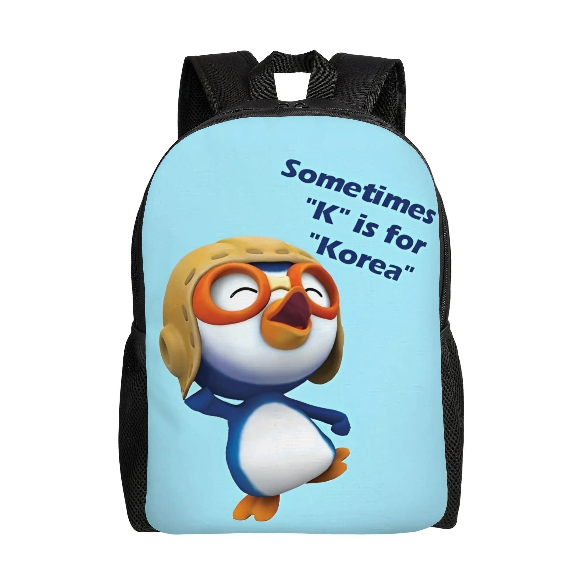 Pororos Cartoon Penguin Backpack Women Men  Soft Backpacks Polyester Casual High School Bags Camping Designer Rucksack