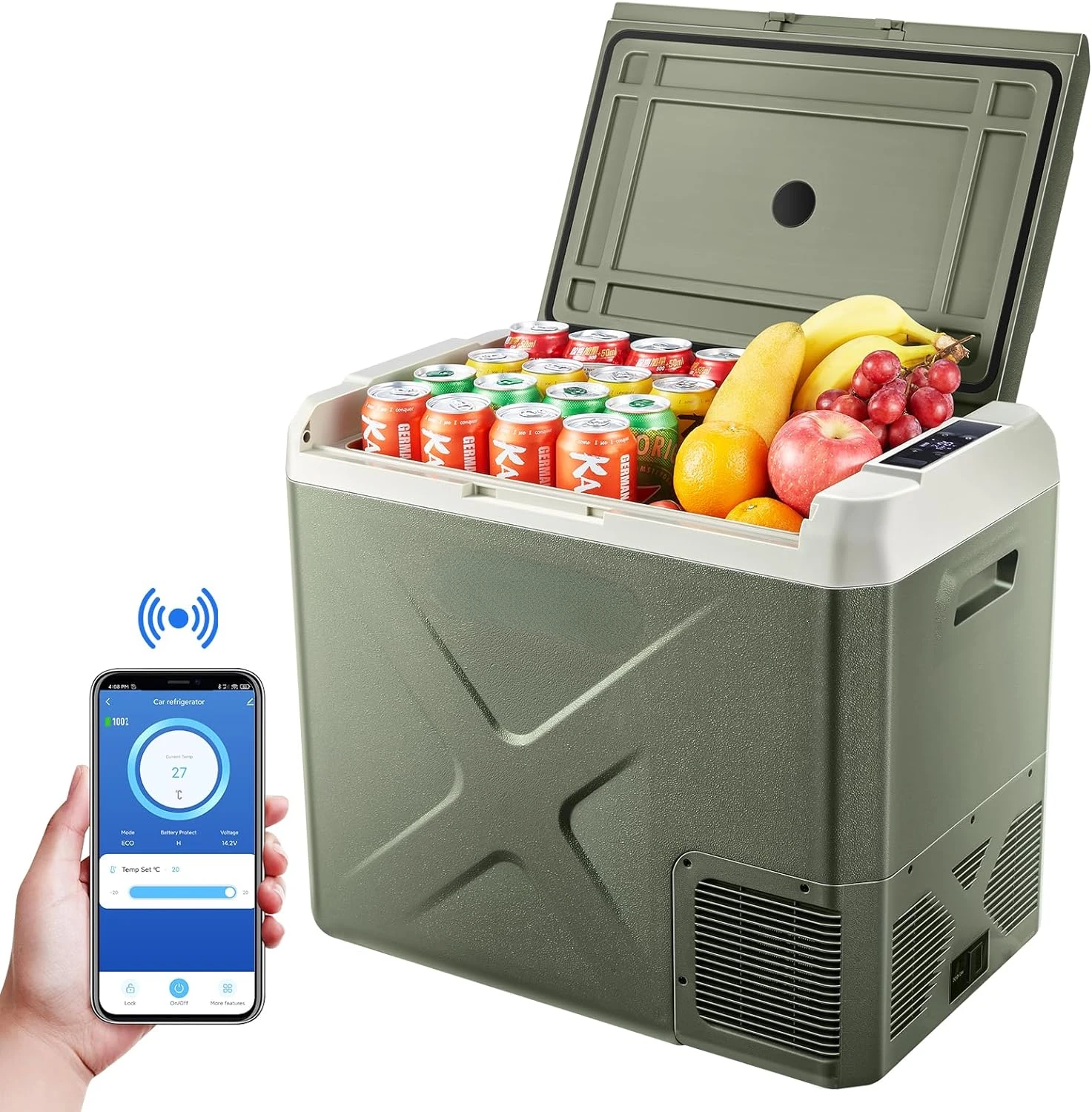 

Volt Car Refrigerator, Car Fridge WIFI APP Control, 53Quart (50L) RV Electric Cooler,