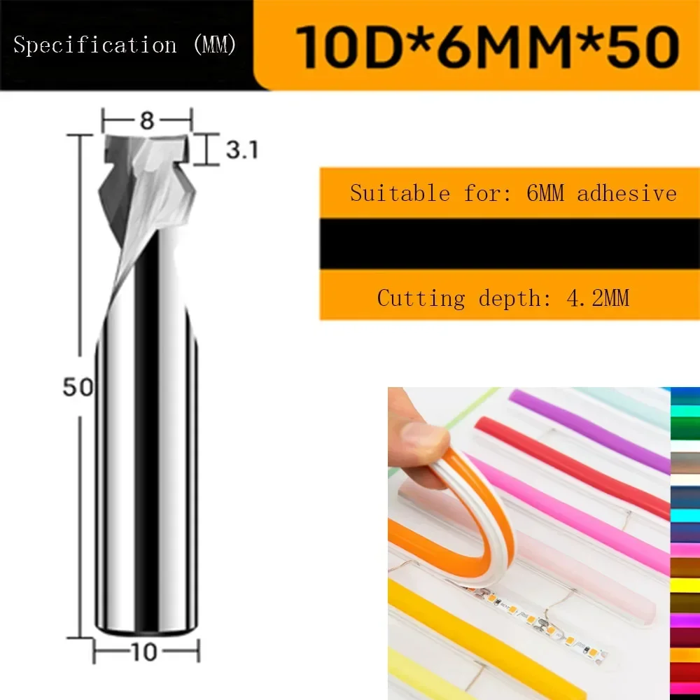 Imagem -02 - Led Neon Slotting Knife Carboneto de Tungstênio Acrílico Mini Publicidade Palavras Light Strip Molding End Mill mm mm 12 mm