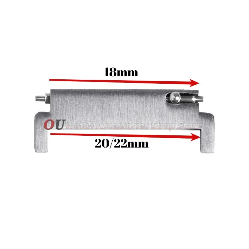 2 Stück Uhrenarmband-Adapter Uhrenzubehör 18mm auf 20mm 22mm, 20mm auf 18/20/22mm, 22mm auf 22mm Schnellverschluss Silberne Stifte Verbindungsstück – Detail 1