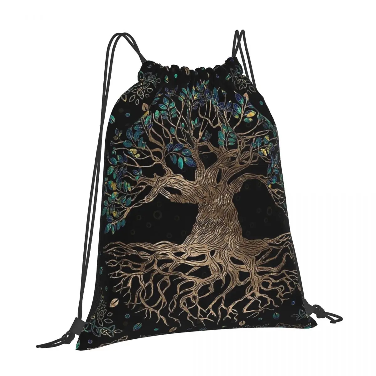 Tree Of Life V-Viking Age Cool Drawstring Bags Travel Unisex Waterproof Storage Organize Bundle Pocket Rope Bag