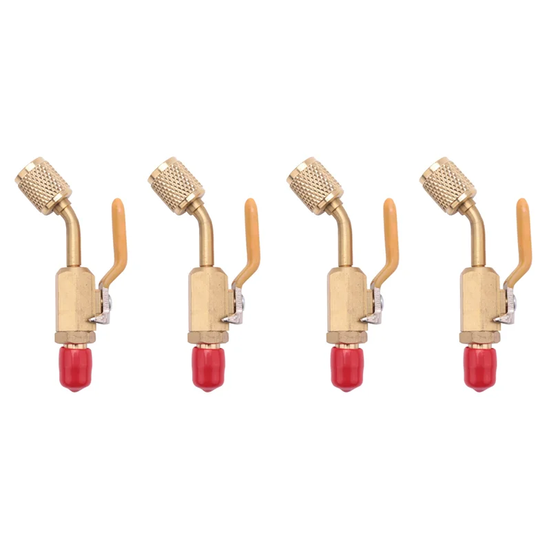 AB41-4X R410a R134a Brass Shut Valve For A/C Charging Hoses HVAC 1/4Inch AC Refrigerant