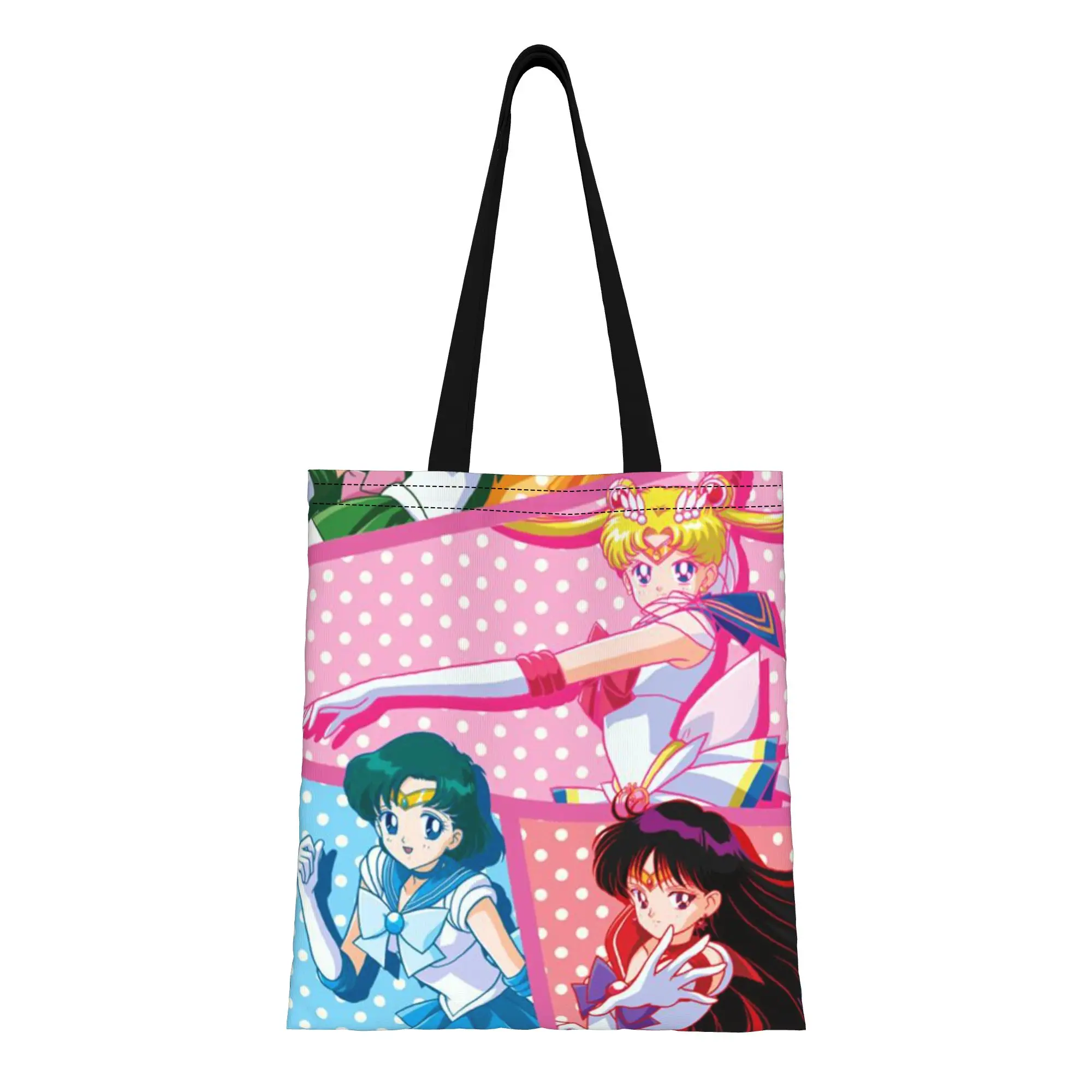 Back to school season Lunar Hero (8) Sailor Moon Canvas Tote Bag Perfect for Outdoor Women's Top-Handle Bags
