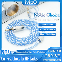 ivipQ-10 Morning Sky Litz Earphone Upgrade Cable Monocrystalline Silver Pated Palladium IEM Wire MMCX/2Pin for Thieraudio Origin