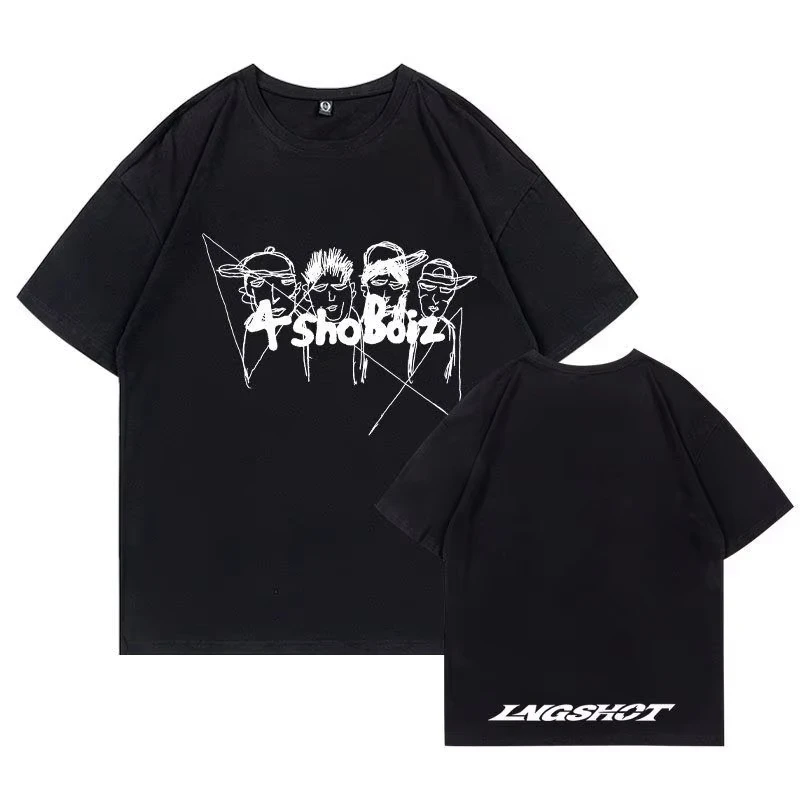 LNGSHOT Member Portrait Graphic T-Shirt Ohyuan Woojin Louis Ryul Kpop Fashion Retro Shirt Summer Men Women Name Tag T-Shirt