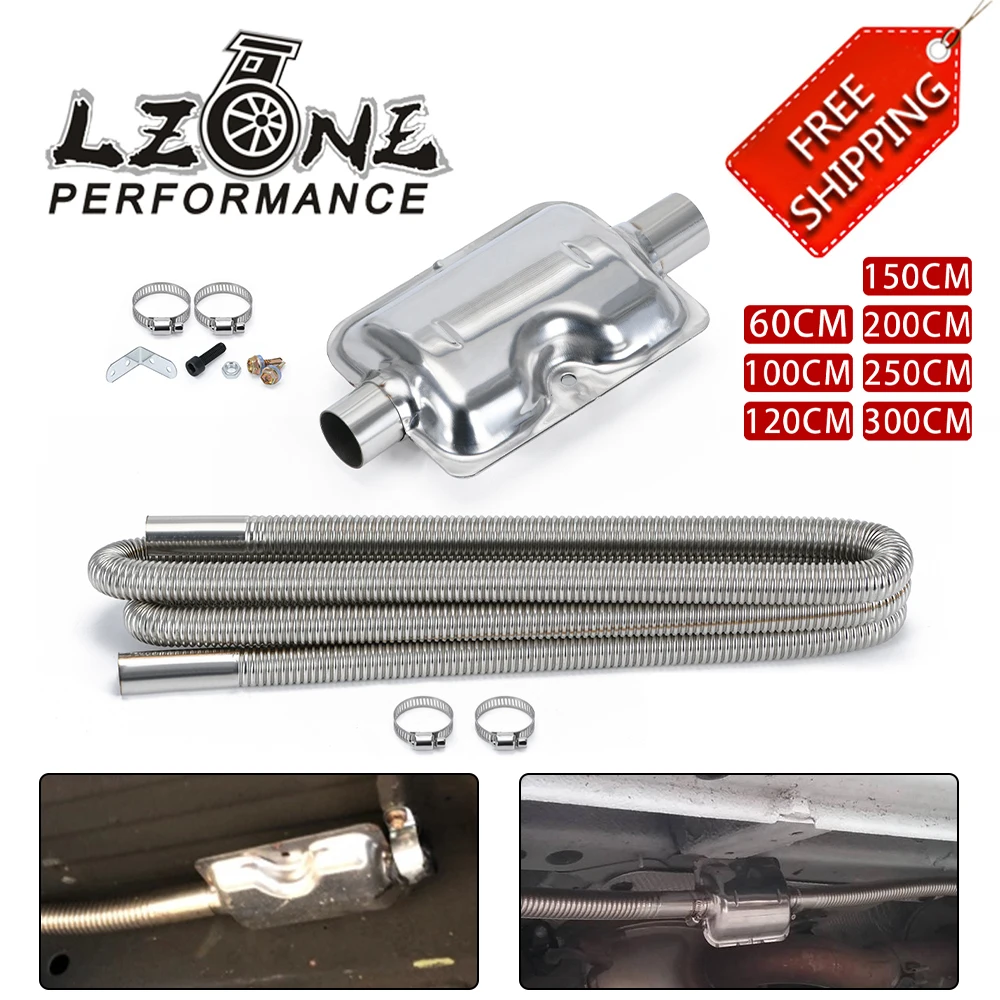 

60cm - 300cm Air Diesel Parking Heater Stainless Steel Exhaust Pipe Tube Gas Vent Hose Car Truck VAN With 24mm Bore Car Muffler