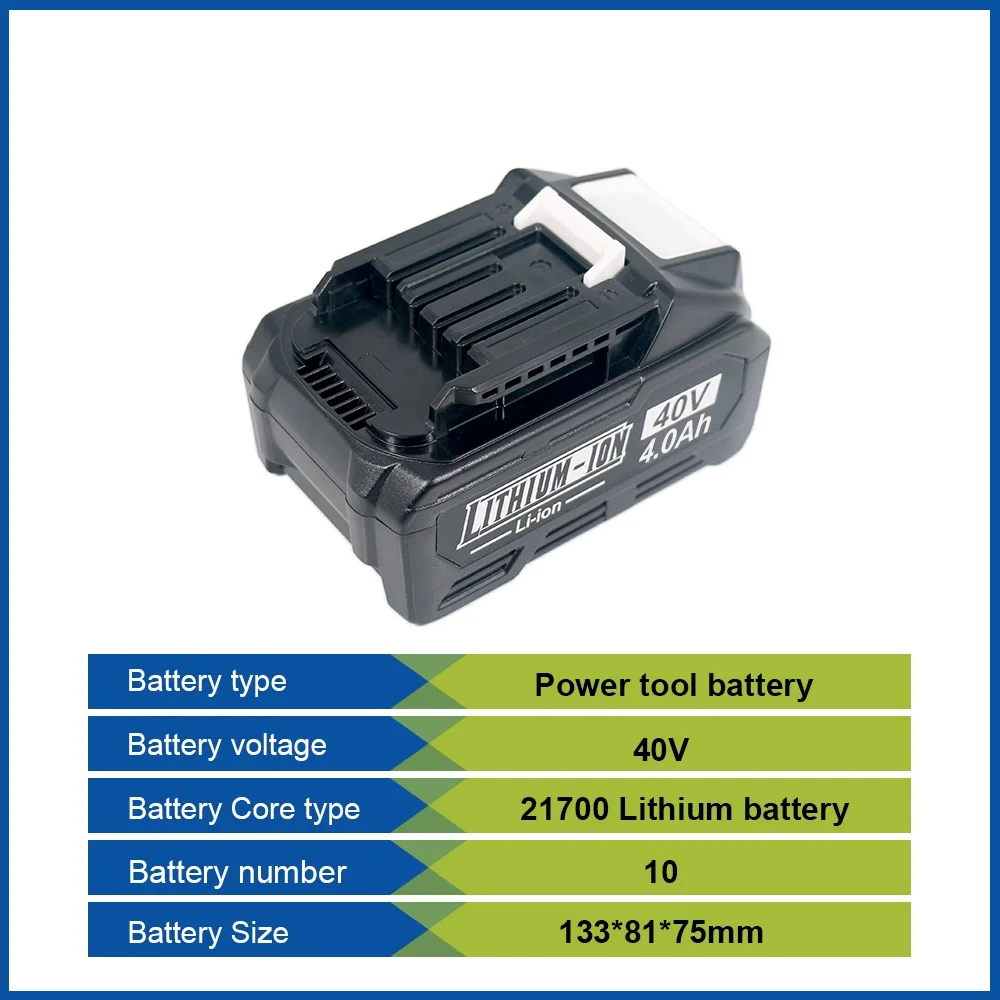 

40V 4Ah 5Ah 21700 rechargeable lithium-ion battery FOE Makita XGT screwdriver cutting machine BL4025，BL4040，BL4020 BL4050