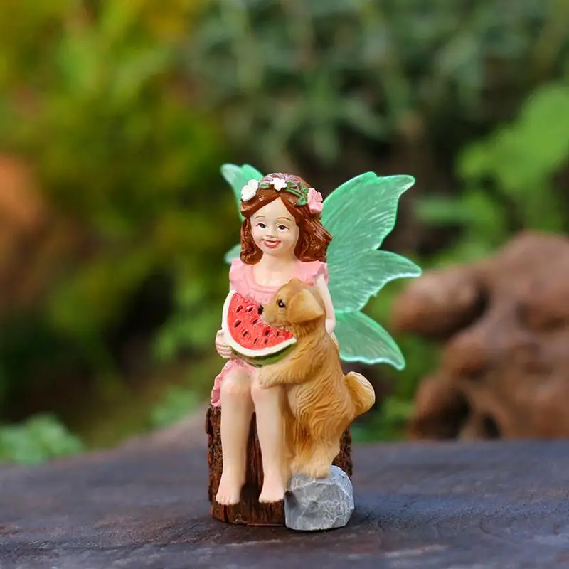 *Funny Fairy Girl Statue, Fairy Garden Accessories, Resin Sculpture For Micro Landscape Flowerpot Lawn Yard Garden