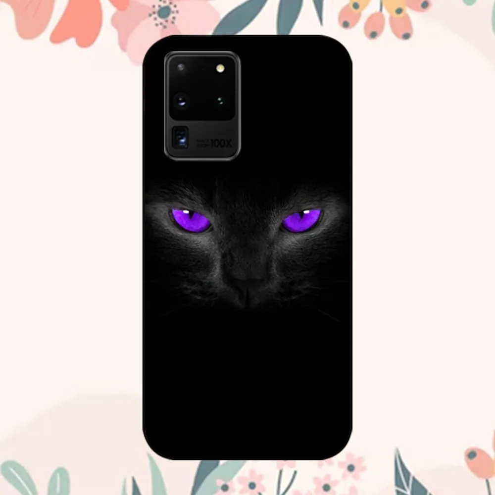 Black Cat Staring Eye Phone Case For Samsung Galaxy S24 30 21 23 FE Note 20 10 Lite Plus Ultra Shell