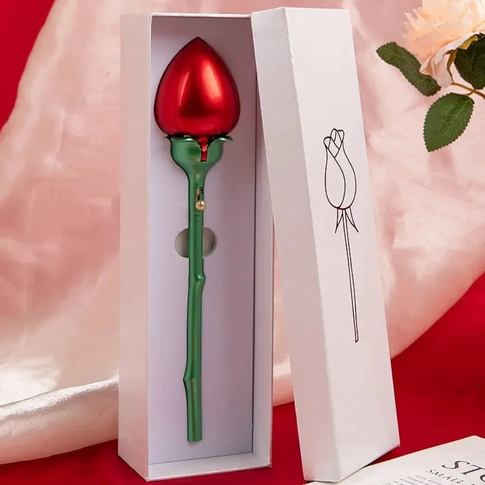 Romantic Rose Shape Rose Flower Ring Boxes Automatically Open Gift Ring Display Holder Jewelry Storage Case