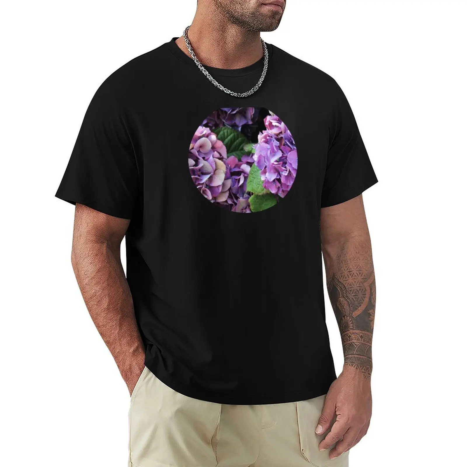 Purple Hydrangea T-shirt Blouse animal prinfor boys designer t shirt men