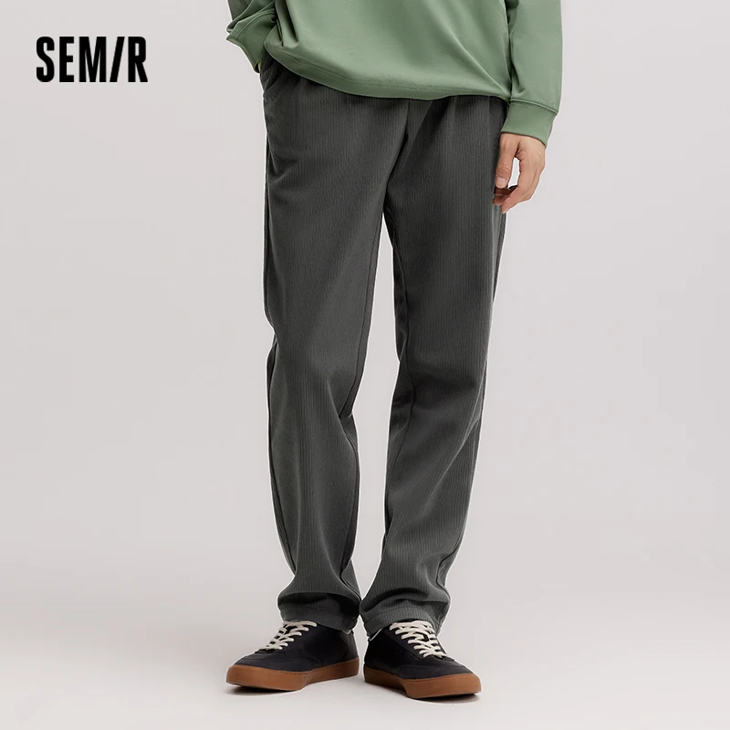 Semir Casual Pants Men 2024 Winter New Texture Warm Knitted Solid Color Versatile Tapered Pants Relaxed Casual Trousers