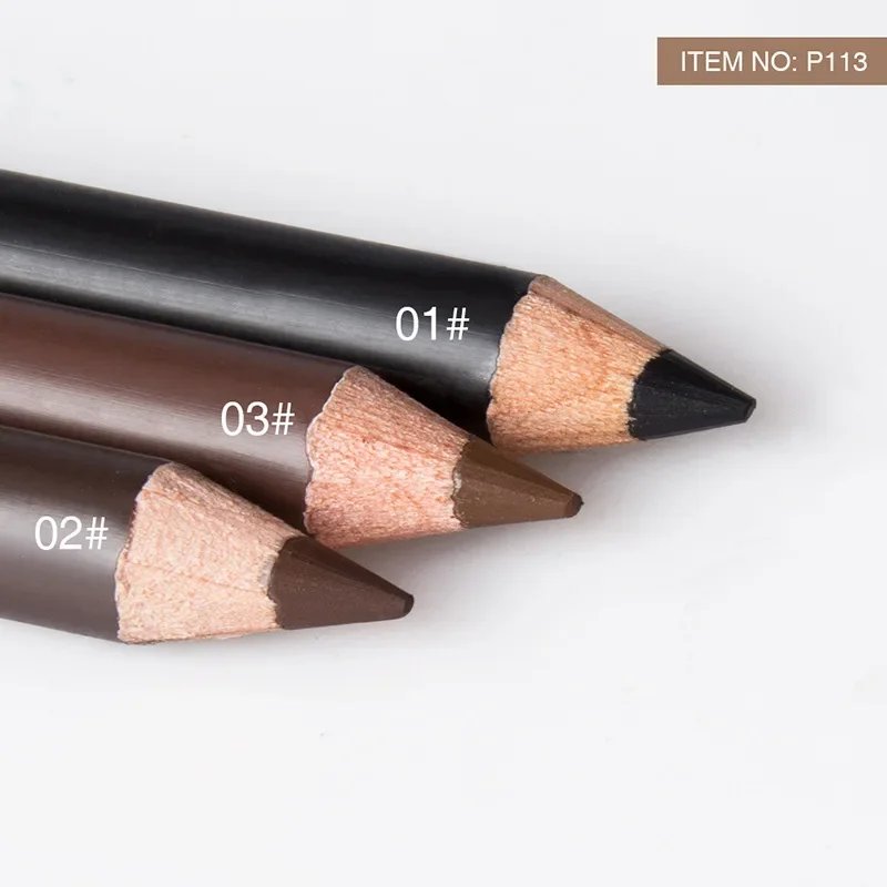 MENOW – crayons à sourcils imperméables, 3 couleurs, longue durée, Double usage, pôle en bois, Eyeliner, maquillage Permanent, accessoires de tatouage, 6 pièces