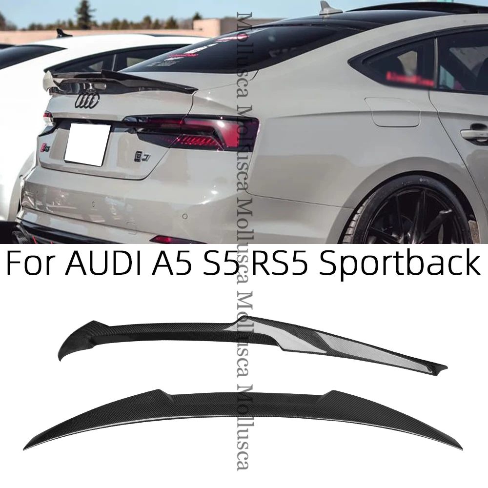 For AUDI A5 S5 RS5 B9 4Door Sportback R/HK/S/M4 Style Carbon fiber Rear Spoiler Trunk Wing 2016-2023 