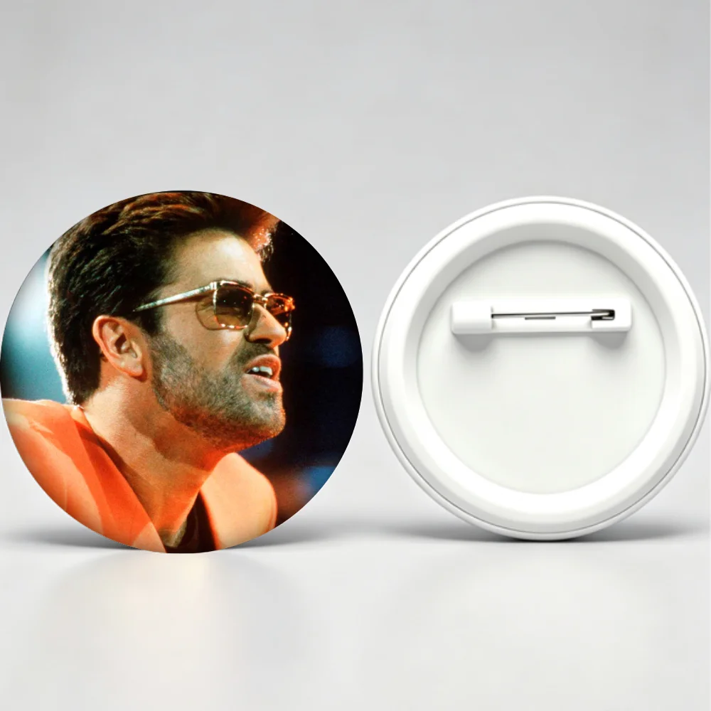 Music Lapel Brooch George Michael Celebrity Tinplate Badge Pin for Bag Accessory Collection Gift