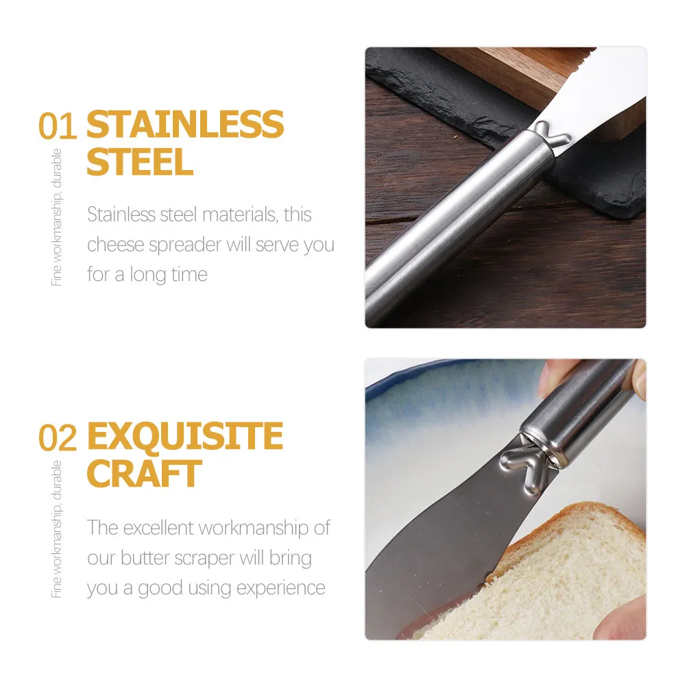 3Pcs Premium Stainless Steel Cheese Spreader Set Ergonomic Design for Butter Cream Cheese Tamales Sandwich Spreading Portable